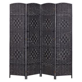 4-panelowy parawan pokojowy Lappago Czarny 163 cm 170 cm 1 szt.