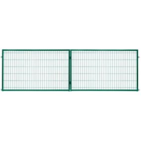 Brama dwuskrzydłowa panelowa Polbram Steel Group 2D 400 x 120 cm oczko 5 x 20 cm ocynk zielony