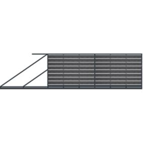 Brama przesuwna Polbram Steel Group Elba 400 x 150 cm ocynk antracyt lewa