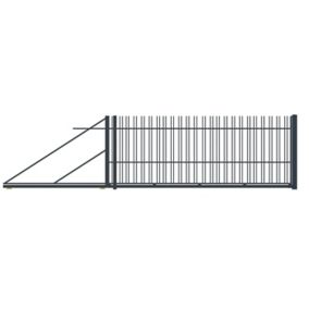 Brama przesuwna Polbram Steel Group Paros 400 x 150 cm ocynk antracyt lewa