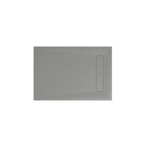 Brodzik konglomeratowy GoodHome Luiro prostokątny z odpływem 90 x 120 x 3,2 cm szary