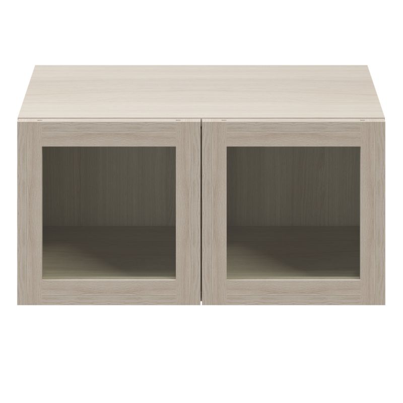 Drzwi do korpusu 37,5 x 37,5 cm GoodHome Atomia dąb/szkło transparentne