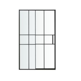 Drzwi prysznicowe przesuwne GoodHome Ahti 120 cm chrom/czarny