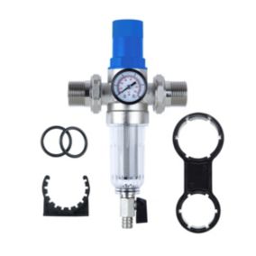 Filtr osadnikowy KLARWOD, z manometrem i regulatorem ciśnienia 3/4'', 1'' - 1kpl.