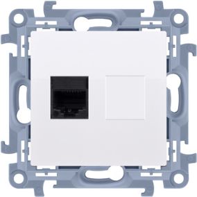 Gniazdo komputerowe RJ45 pojedyncze Kontakt-Simon S10 z uziemieniem kat 5e białe