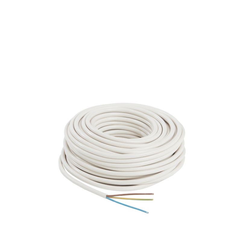 Kabel zasilający H05VVF 3 x 1,5 mm2 25 m biały