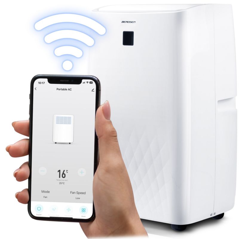 Klimatyzator przenośny Berdsen osuszacz z funkcją grzania 4kW 34l/24h 14000 BTU WiFi 1szt.