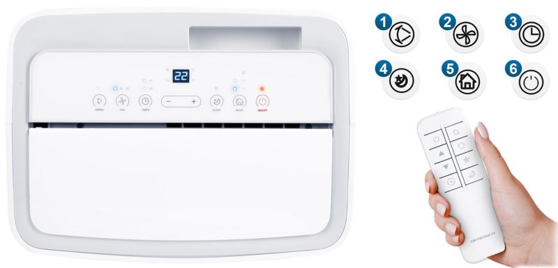 Klimatyzator przenośny Berdsen osuszacz z funkcją grzania 4kW 34l/24h 14000 BTU WiFi 1szt.