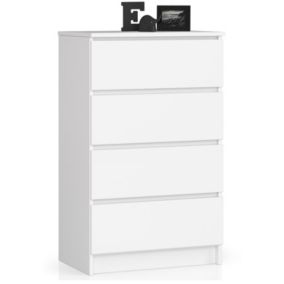 Komoda Akord K60 Biała 60 cm 4 szuflady kolor Biały mat 60x40x99 cm 1 szt.