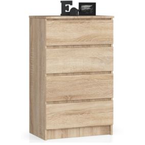 Komoda Akord K60 Dąb Sonoma 60 cm 4 szuflady kolor Dąb Sonoma mat 60x40x99 cm 1 szt.