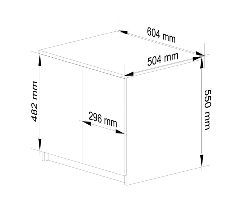 Nadstawka na szafę Akord S60 Dąb Craft 60 cm 2 drzwi kolor Dąb Craft mat 2 półki 60x51x55 cm 1 szt.
