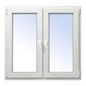Okno PCV rozwierne + rozwierno-uchylne dwuszybowe 1165 x 1135 mm symetryczne białe