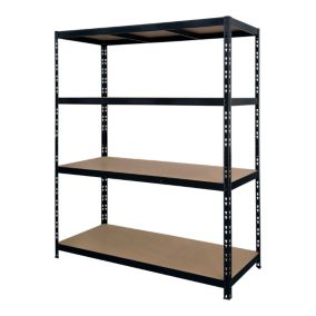 Regał metalowy 180 x 150 x 6 cm 4 półki 300 kg czarny
