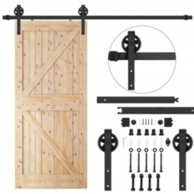 System do drzwi przesuwnych Springos 183 cm z okuciami do 100 kg czarny 1 szt.