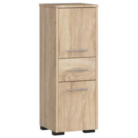 Szafka łazienkowa Akord Fin Dąb Sonoma 30 cm 2 drzwi 1 szuflada kolor Dąb Sonoma mat 3 półki 30x30x85 cm 1 szt.