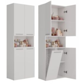 Szafka Łazienkowa Topeshop Słupek Nel DK 1K Kosz Biel Mat 30x60x174 cm 1 szt.