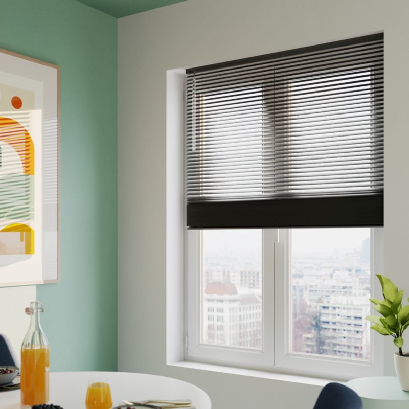 Żaluzja GoodHome aluminiowa Colours Studio 160 x 180 cm czarna