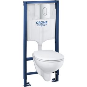 Zestaw podtynkowy WC Grohe Bau z miską bezkołnierzową z deską wolnoopadającą chrom
